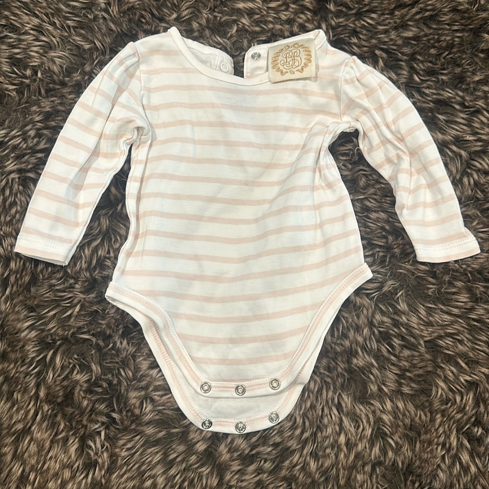 The Beaufort Bonnet Company Pink and White Onesie